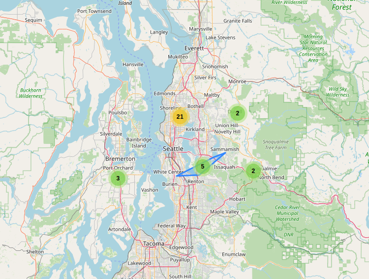 MeshCore Map as of April 2025