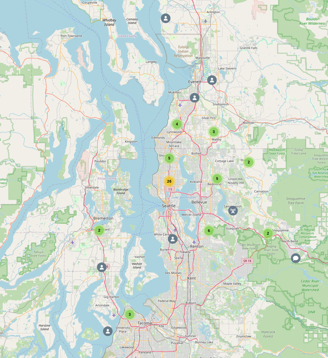 MeshCore Map as of April 2025